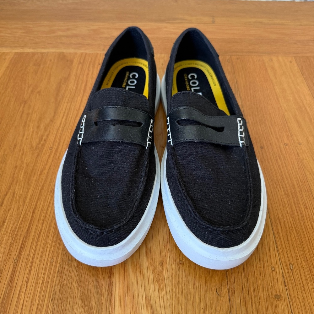 Cole Haan Men's GrandPrix Rally Canvas Penny Loafers, black size 9.5